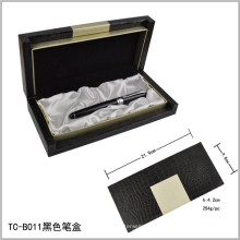 Caja de juego de bolígrafos con logotipo grabado láser negro pesado